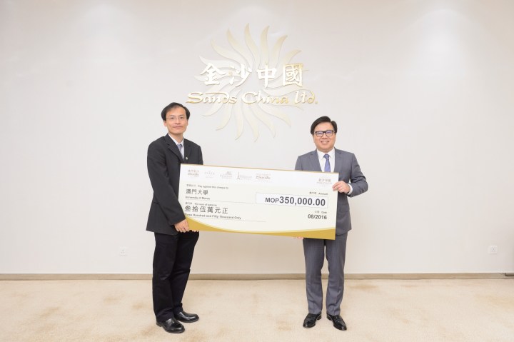 Scholarship cheque presentation