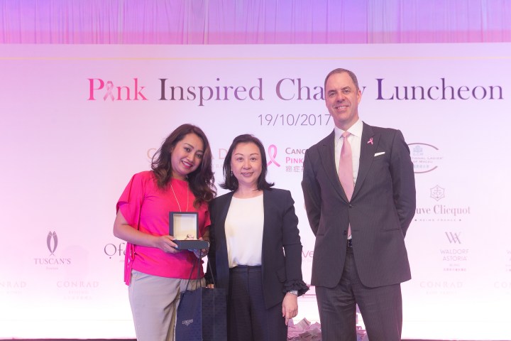 Conrad Macao GM and Longines VP present the fabulous La Grande Classique de Longines watch exclusively to winner