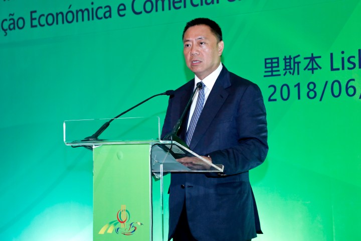 經濟財政司司長梁維特在葡萄牙里斯本舉行的中葡論壇（澳門）成立15周年酒會上致詞