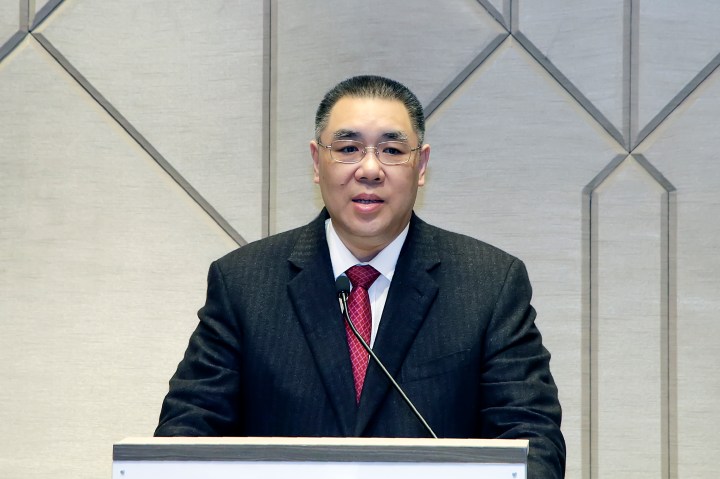 行政長官崔世安在宴請本地中文傳媒負責人時致辭