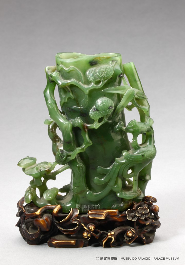 碧玉丹鳳松竹梅樁花插