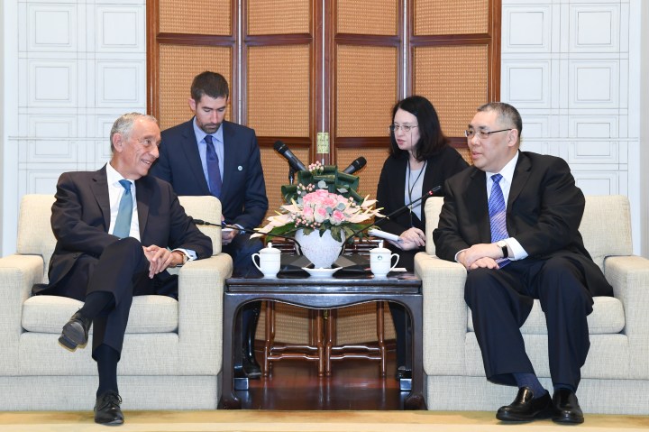 行政長官崔世安與葡萄牙共和國總統馬塞洛‧雷貝洛‧德索薩會面