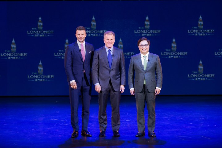 (L to R) Mr David Beckham, Mr Rob Goldstein and Dr. Wilfred Wong