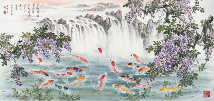 紫紅璀璨碧水清